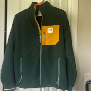 Dark green fleece jacket